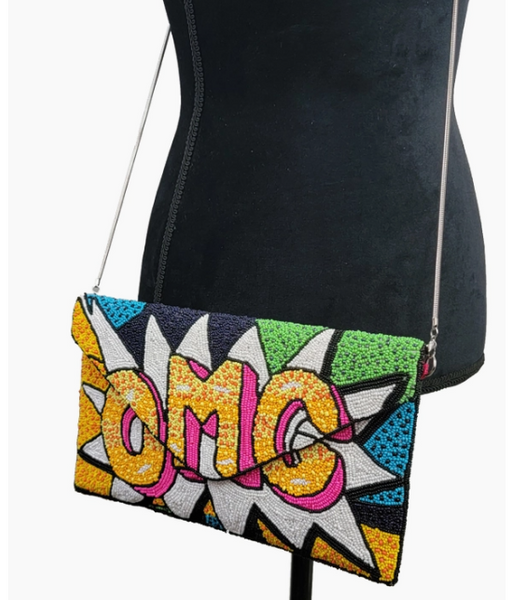 "OMG" Clutch Purse Statement Piece for Concert, Festival, Casual Outing, Special Event.