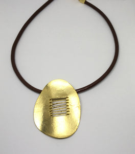 Leather Pendant Necklace.