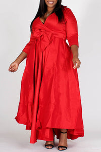 Red Wrap "a-line" Maxi Dress