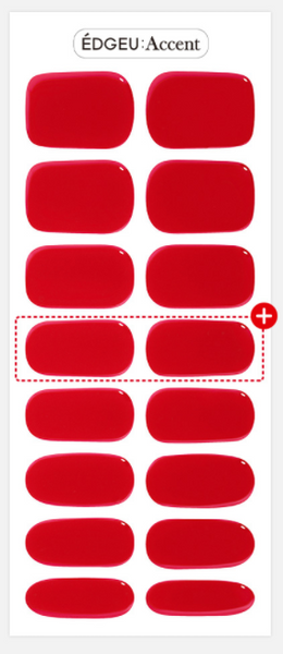 EDGUE (Signal Red) Real Gel Nails Stickers 34pcs Nail Art