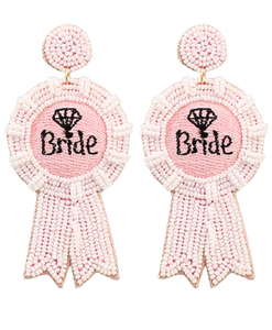 "Bride" Ribbon Earrings