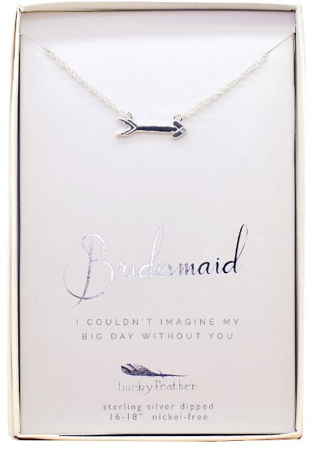 Lucky Feather Thank you "bridesmaid" necklace!