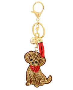 Bedazzled Dog Keychain