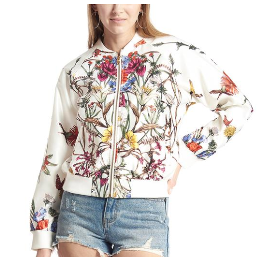 Gracia Floral Print Bomber Jacket