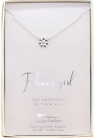 Lucky Feather Flower girl necklace