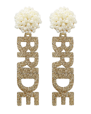 "Bride" Glitter Acrylic Earrings