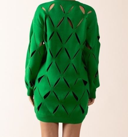 Kelly Green Cut -Out Sweater