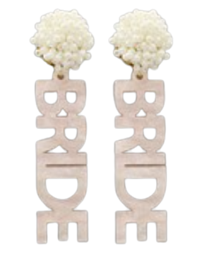 "Bride" Glitter Acrylic Earrings
