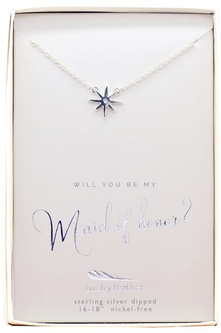 Lucky Feather Will you be my "Maid of Honor" necklace?