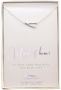 Lucky Feather Thank you "Maid of Honor" necklace!