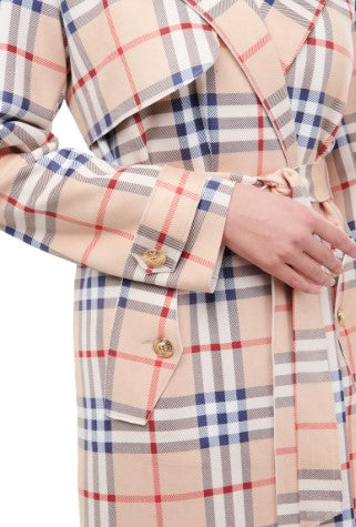Peter Nygard Suede Plaid Trench Coat