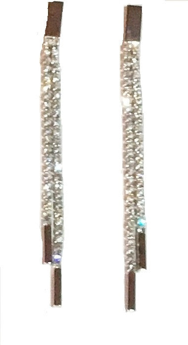Two line diamond accent earrings