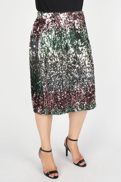Sequin Midi Skirt (Plus Size)
